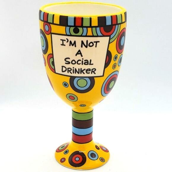 Lorrie Veasey Ceramic Social Drinker Wine Goblet - Picture 2 of 9
